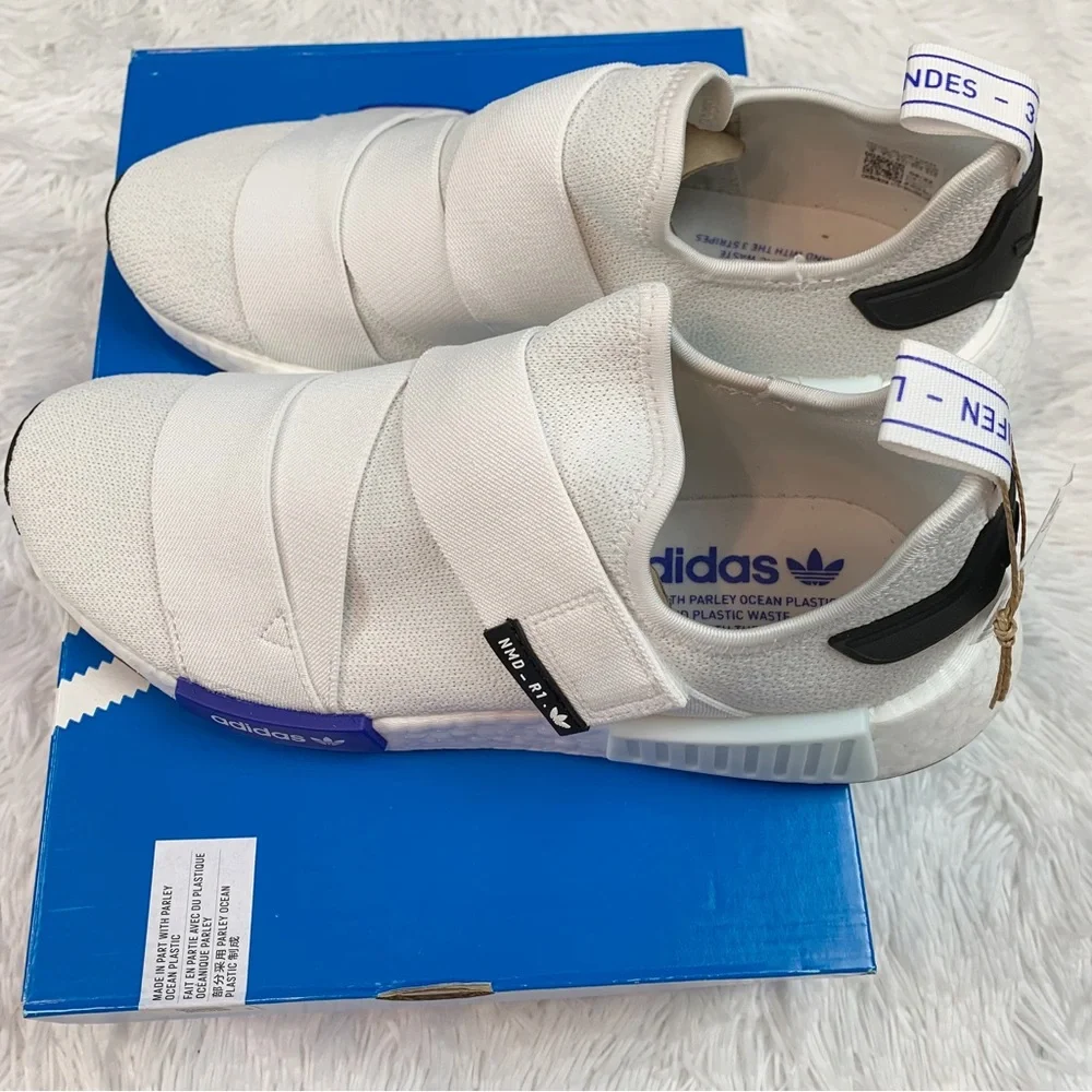 adidas women Originals NMD_R1 Strap cloud White Lucid‎ Blue Core Black shoes